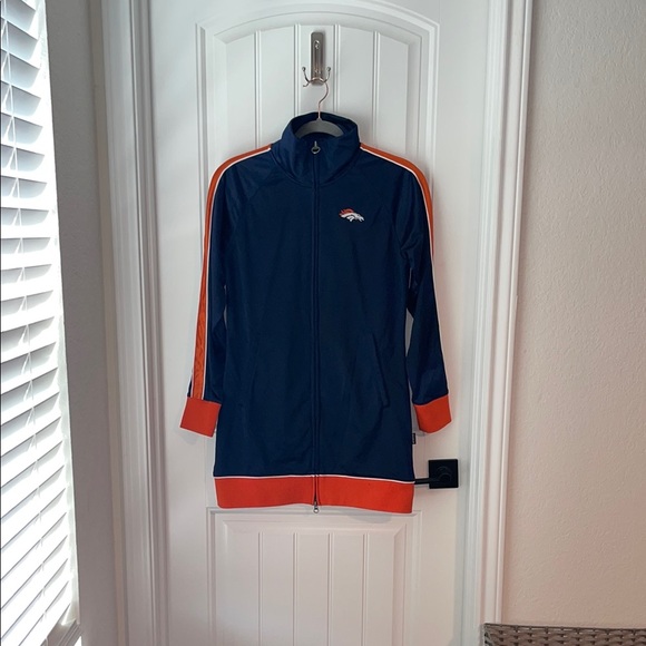 Women’s Denver Broncos Navy and Orange Track Jacket - Picture 1 of 2